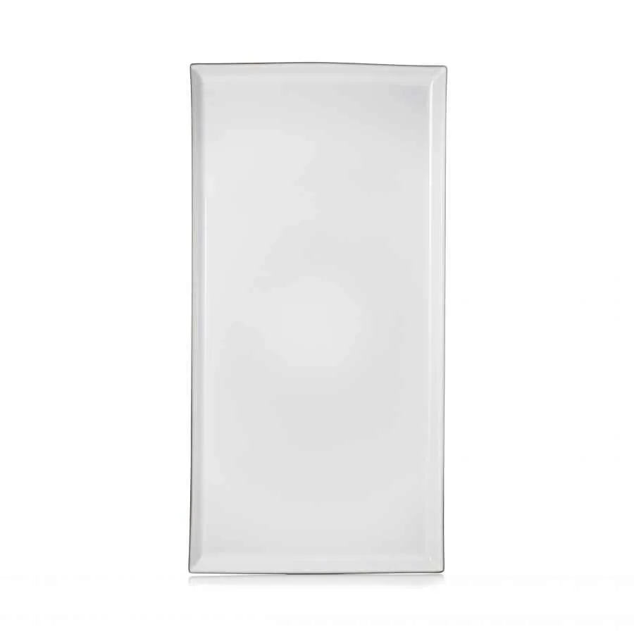 EQUINOXE RECHTECKIGE SERVIERPLATTE 55,5 cm Kumuluswolke weiss