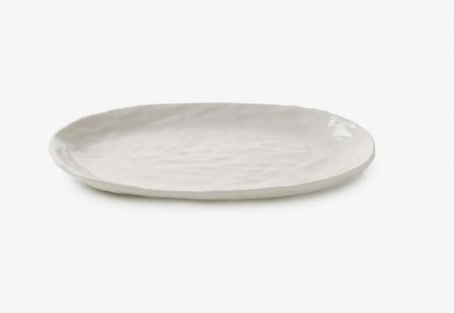 YLI OVALER TELLER 24.5 CM Alabaster Weiss