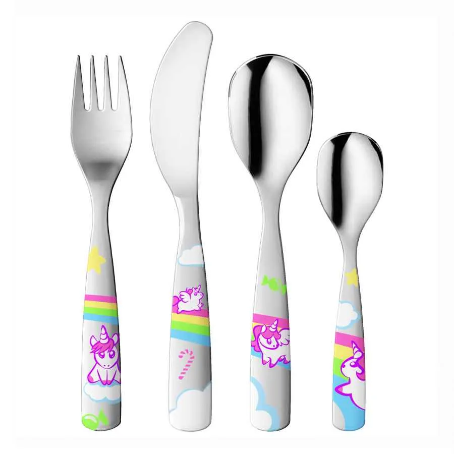 Kinderbesteck Kleine Einhörner - Set, 4-teilig