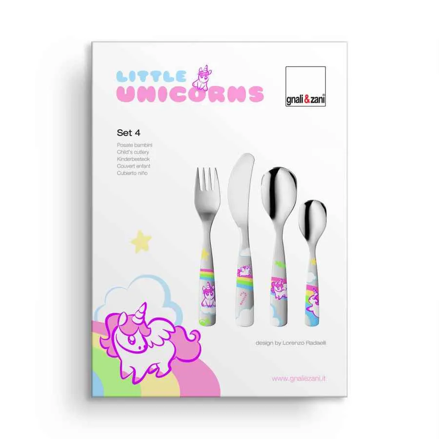 Kinderbesteck Kleine Einhörner - Set, 4-teilig