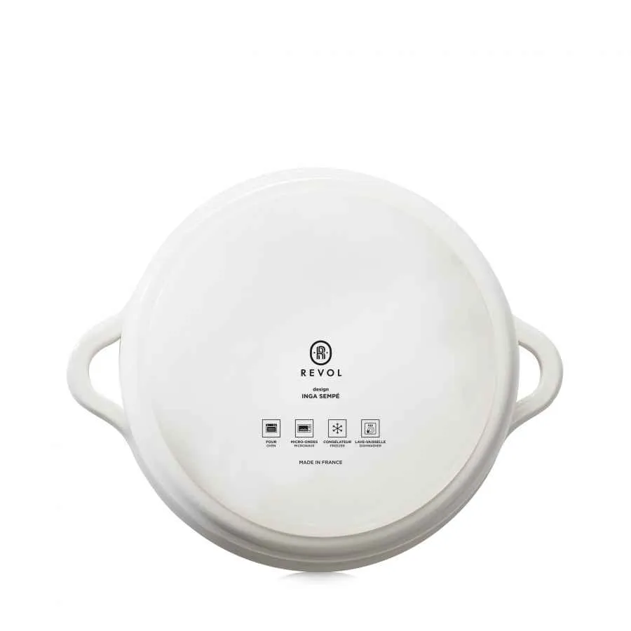 RUNDE OFENKASSEROLLE 19 CM MIT PORZELLANDECKEL Wolkengrau