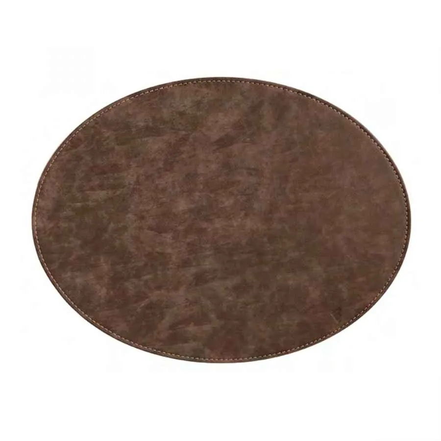 Freeform Platzset oval Hellbraun/Dunkelbraun 45 x 34 cm