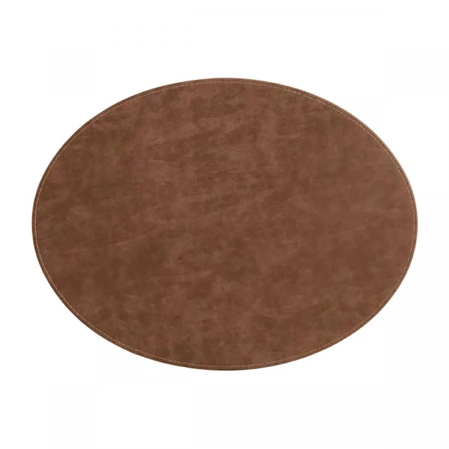 Freeform Platzset oval Hellbraun/Dunkelbraun 45 x 34 cm
