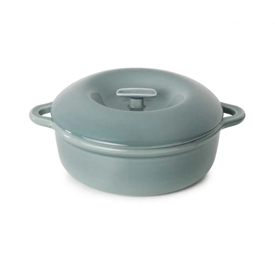 RUNDE INDUKTIONSKASSEROLLE 29 CM MIT PORZELLANDECKEL Wolkengrau