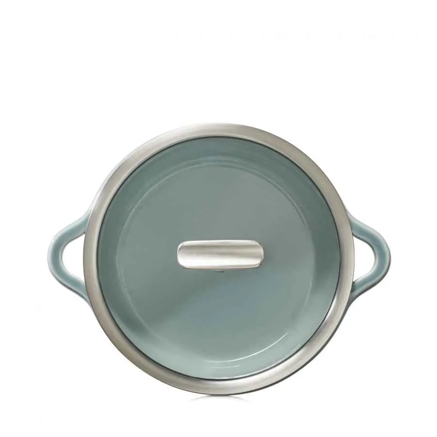 RUNDE INDUKTIONSKASSEROLLE 22 CM MIT GLASDECKEL Wolkengrau + Glas