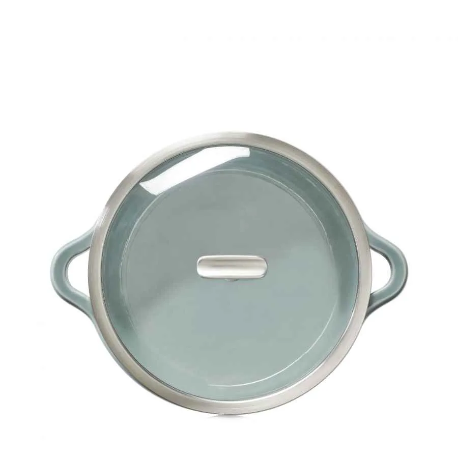 RUNDE INDUKTIONSKASSEROLLE 29 CM MIT GLASDECKEL Wolkengrau + Glas