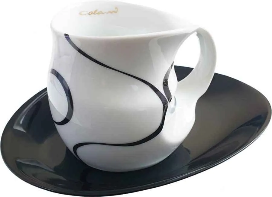 Luigi Colani Porzellan Kaffee - Cappuccino Tasse loop black