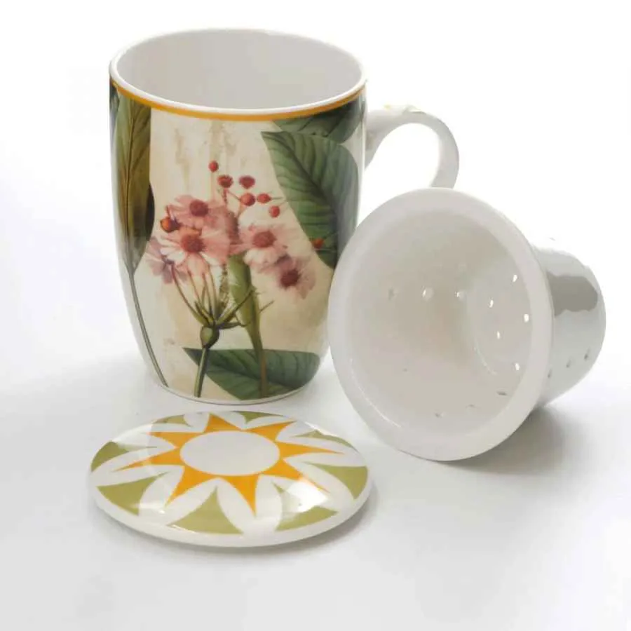 Teebecher mit Deckel & Filter MIRABILIA 300 ml gelb