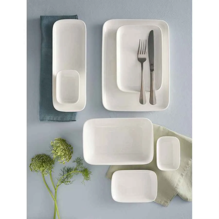 Teller rechteckig Essenziale New Age 15 x 10 cm Weiß