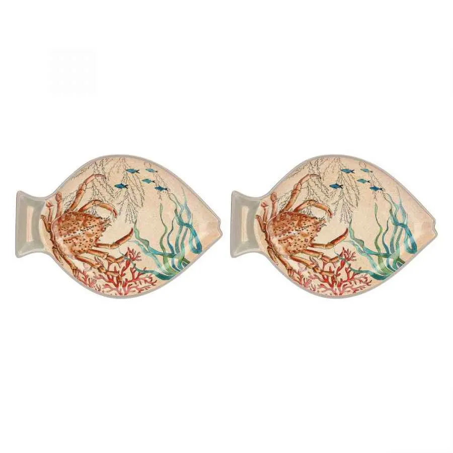 Fischteller 33 x 23 cm Sea Life Set mit 2 Stück