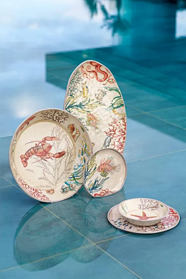 Teller tief / Suppenteller Ø 19,5 cm Sea Life Set mit 2 Stück