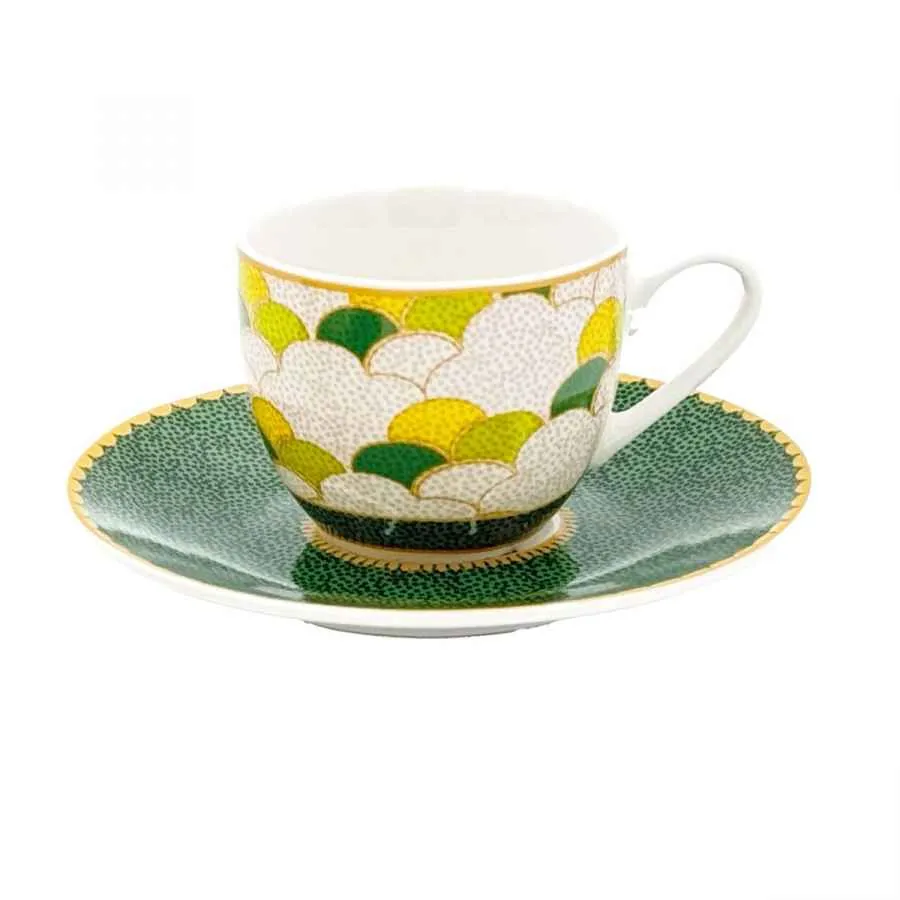 Espressotassen mit Untertassen 6er Set MIRABILIA 90 ml "Libellula"