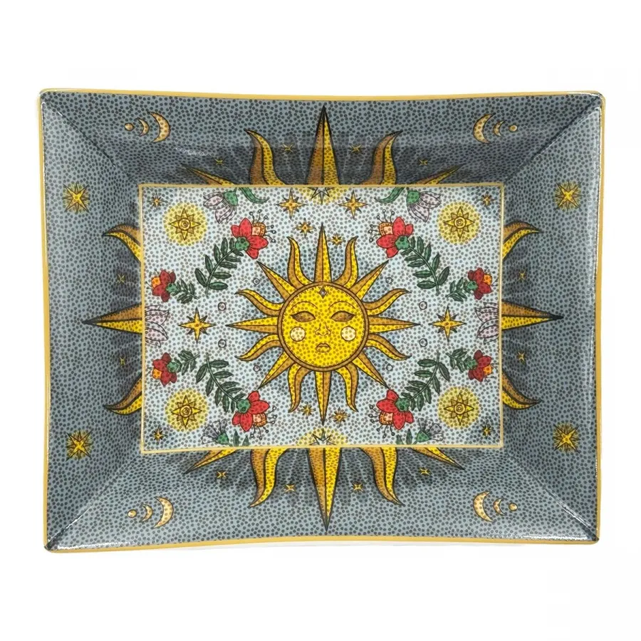 Schale/ Porzellanplatte rechteckig MIRABILIA 16 x 20 cm „Sole & Luna“