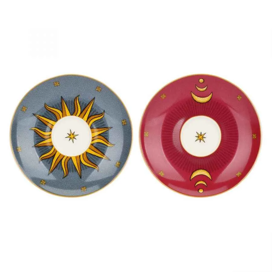 Espressotassen mit Untertassen 2er Set MIRABILIA 90 ml „Sole & Luna“