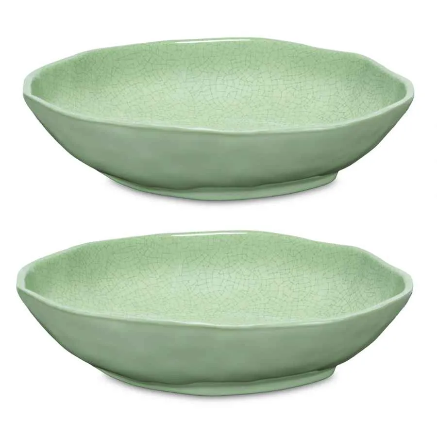 Teller tief / Suppenteller Ø 21 cm Atmosfera grün Set mit 2 Stück